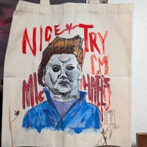 SOLD TO MYSELF. I HAD TO HAVE IT. Michael Meyers/Halloween tote bag. OUT OF STOC